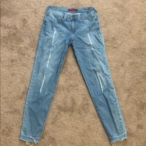 Light colored skinny jeans